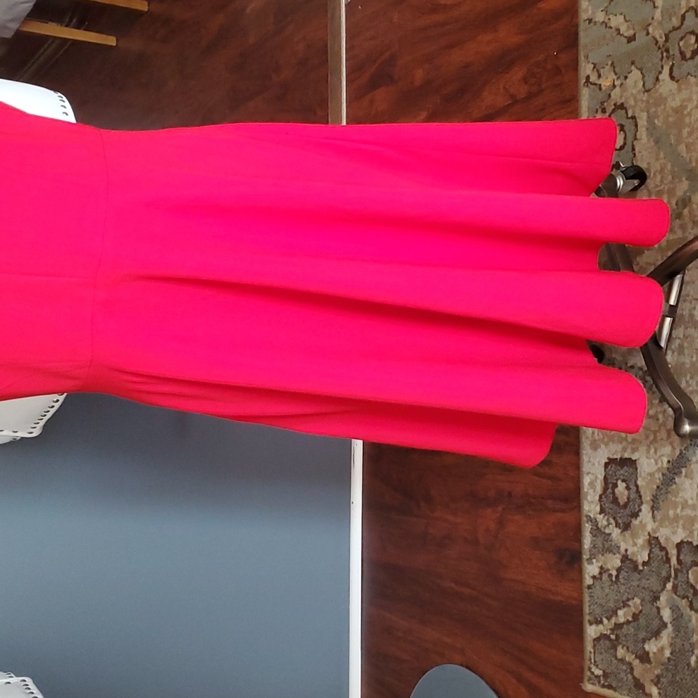 Dress the  L population catalina Rouge fit and flare red vneckline dress size L - Picture 10 of 17